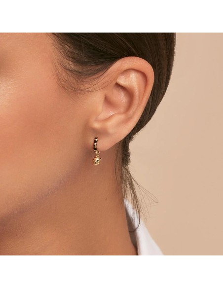 2390401-270-TU - Piercing criolla LEOPARD - Negro/Oro