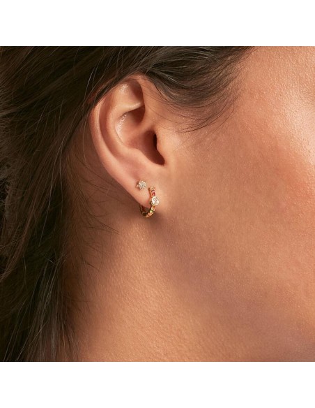 2390054-137-TU - Piercing mini FLOR6 - Cristal / Dorado
