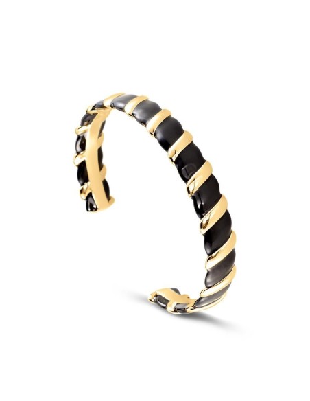 2451150-270-TU - Pulsera rígida SESHA - Negro / Oro
