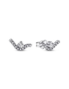 292544C01 - Pendientes de botón Olas Brillantes 
