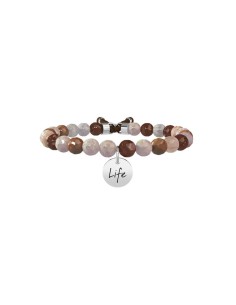 ES231534 - BRACCIALE AGATA MARRONE E ACCIAIO 316L