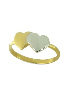 RR-4734 - Anillo de oro bicolor con corazones 2
