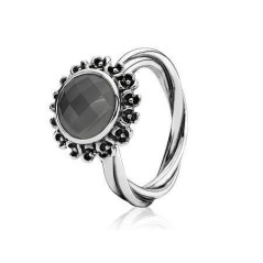 PA190850MSG-54 - Anillo Pandora de plata. Piedra Lunar. Coleccion Ring Upon Ring.Talla 54