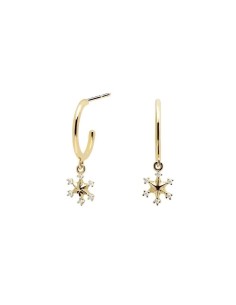 Pendientes de plata PDPaola VAQUERO con baño de oro de 18k