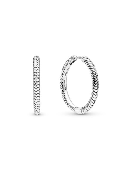 Pendientes de aro de Pandora con estampado cadena serpiente ❤️