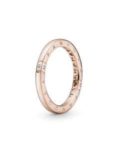 189482C01 - Anillo logo Pandora Rose con circonita cúbica transparente