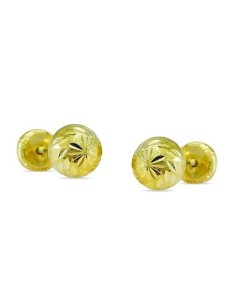 Pendientes de bebé redondos de oro amarillo 18k