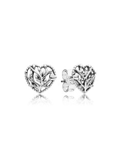 297085 - Pendientes Corazones Florecientes de plata de ley