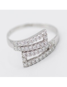 SORSF349-333/B - Anillo de oro blanco con 39 circonitas