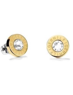 Pendientes Tommy Hilfiger de acero amarillo. Tipo Botón.