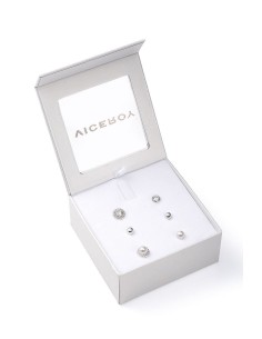 5003K000-90 - Pack de pendientes con circonita y prla en plata de ley para mujer