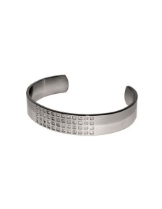 Brazalete de acero con circonitas blancas para mujer ✅