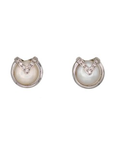 Z-1840 - Pendientes de oro blanco con 14 circonitas y 2 perlas 2