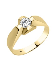 Z-45244 - Solitario de oro de 18k para hombre con circonita de 5,2 mm