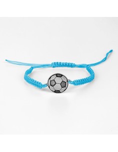 PER-108 - Pulsera de macramé con motivo balón de fútbol 