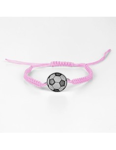 PER-108 - Pulsera de macramé con motivo balón de fútbol  2