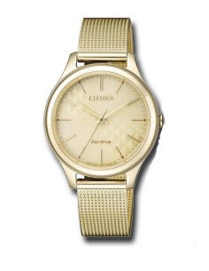 EM0502-86P - Relo LADY Eco Drive mujer de acero chapado oro