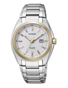 EW2214-52A - Reloj Citizen Super Titanium TI+IP Sra.  Eco Drive 221. Bicolor. Reserva 6 meses 