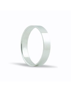 SMLPB4 - Alianza de oro blanco 18K de 4 mm plana y acabado brillo 2