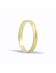 SMS101 - Alianza de oro 18k de 3 mm  plana acabado matizado 2