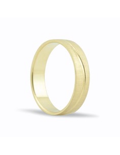 SMS133 - Alianza de oro 18k de 4,5 mm mate con linea ondulada