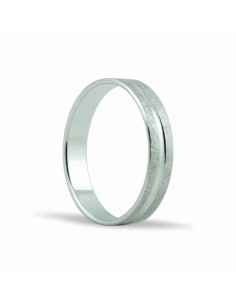SMSB113 - Alianza de oro blanco 18k de 4 mm efecto hielo
