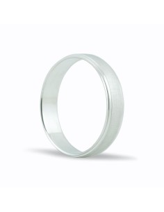 SMSB139 - Alianza de oro blanco 18k de 4,5 mm mate con borde escalonado