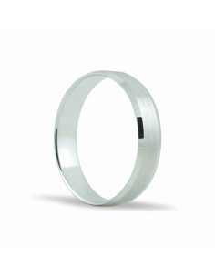 SMSB140 - Alianza de oro blanco 18k de 4,5 mm mate con 2 bordes transversales