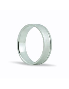Alianza de oro blanco 18k de 5,5 mm acabado mate