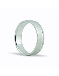 Alianza de oro blanco 18k de 5,5 mm acabado mate 2