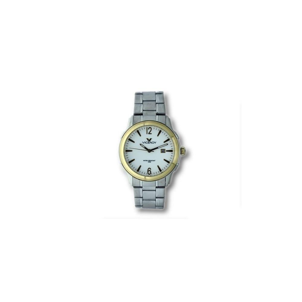 40337-95 - Reloj Viceroy de Hombre. Esfera Redonda de color Blanco. Caja bicolor. Brazalete