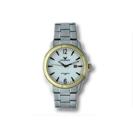 40337-95 - Reloj Viceroy de Hombre. Esfera Redonda de color Blanco. Caja bicolor. Brazalete