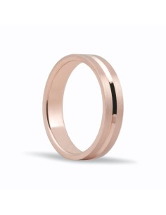 Alianza de oro rosa 18k mate y brillo de 4 mm ❤️ 2