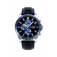 40433-35 - Reloj Viceroy de Hombre.  correa de piel de color negro. Esfera redonda de color negro-azul. 