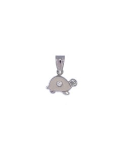 102106 - Colgante oro blanco 18k "Tortuga" con 1 circonita