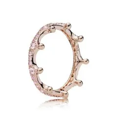 Anillo Pandora Corona Encantada Rosa con cristales rosas Talla 56