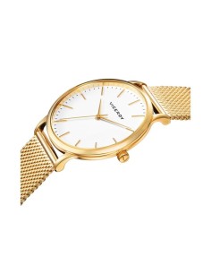 Reloj de acero dorado para mujer con esfera redonda KISS❤️