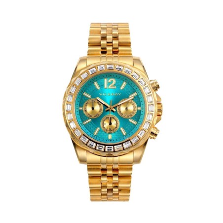 432252-15 - Reloj Viceroy de Mujer.  Brazalete de acero chapado PVD. Esfera redonda de color azul. 