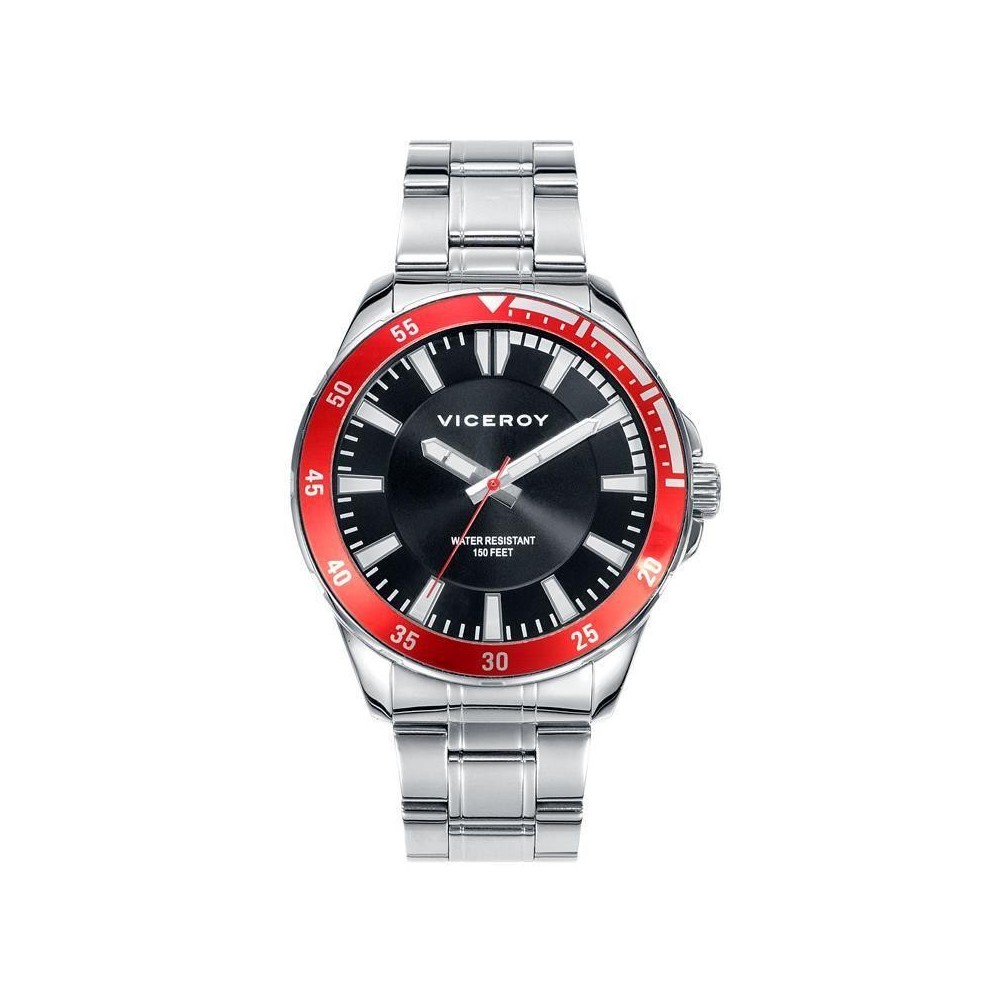 432335-57 - Reloj Viceroy de Hombre. Modelo 432335-57. Brazalete de Acero. Esfera redonda de color negro con bisel rojo. 