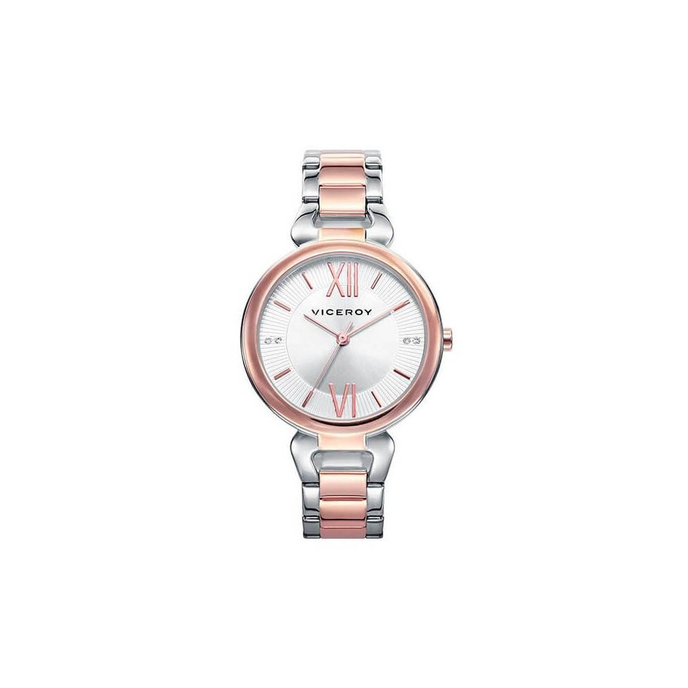 461068-93 - reloj acero y ip rosa brazalete sra chic va