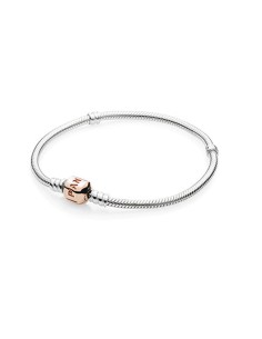580702-17 - Pulsera de plata de ley con cierre ROSE de la talla 17