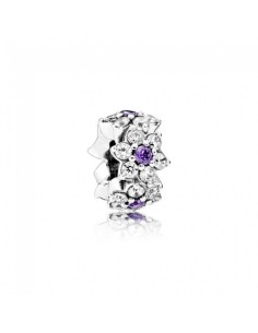 791834ACZ - Separador de Pandora de plata con circonita morada y transparentes.