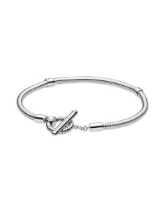 599082C00-19 - Pulsera Moments en plata de ley Cadena de Serpiente con cierre en T