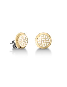 2700806 - Pendientes acero chapado banderas esmalte blanco 2