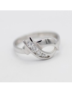Z-40-5794BS - Anillo de oro blanco con 4 circonitas 2