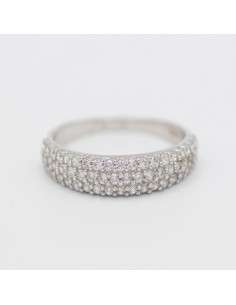 Z-816 - Anillo de oro blanco con pavé de circonitas