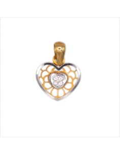 12994 - Colgante de oro bicolor con 4 circonitas