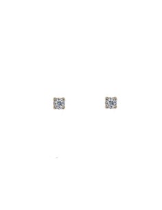 RR-4347/2 - Pendientes con circonita y 4 garras de oro amarillo de 18k