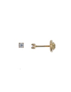RR-4347/2 - Pendientes con circonita y 4 garras de oro amarillo de 18k 2