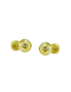 Pendientes de bebé redondos con lapidado de oro de 18k ❤️